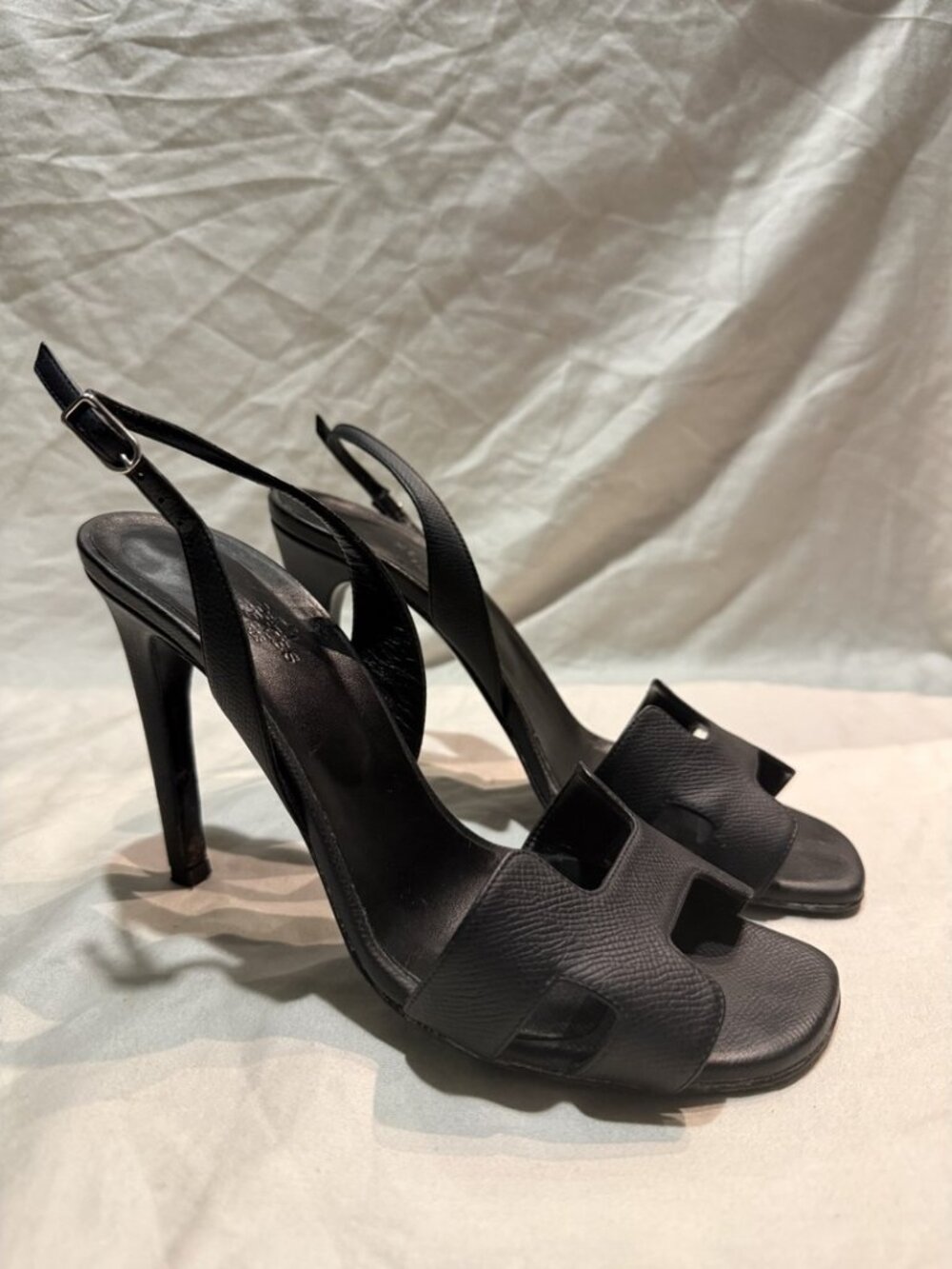 Hermès Holy 105 Sandal Black Epsom Calfskin Slingback 39